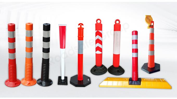 75cm 야외 도로 안전 경고 내구성 PU 플라스틱 교통 경고 포스트 1