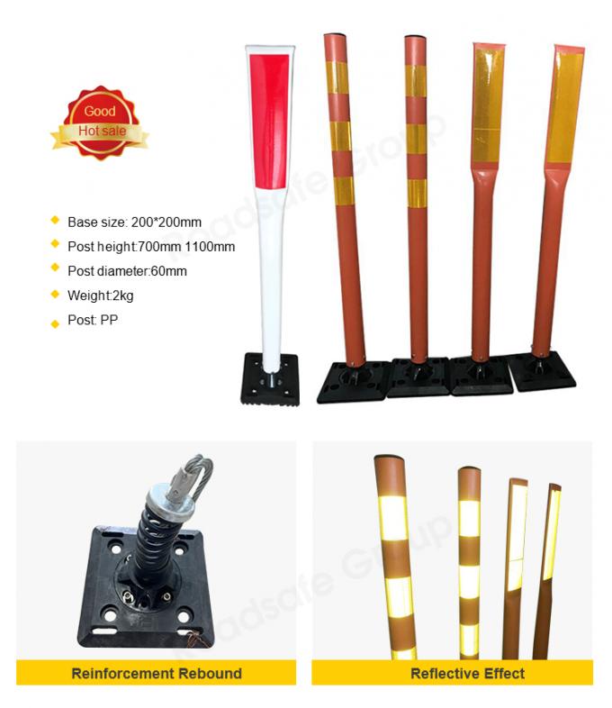 75cm 야외 도로 안전 경고 내구성 PU 플라스틱 교통 경고 포스트 4