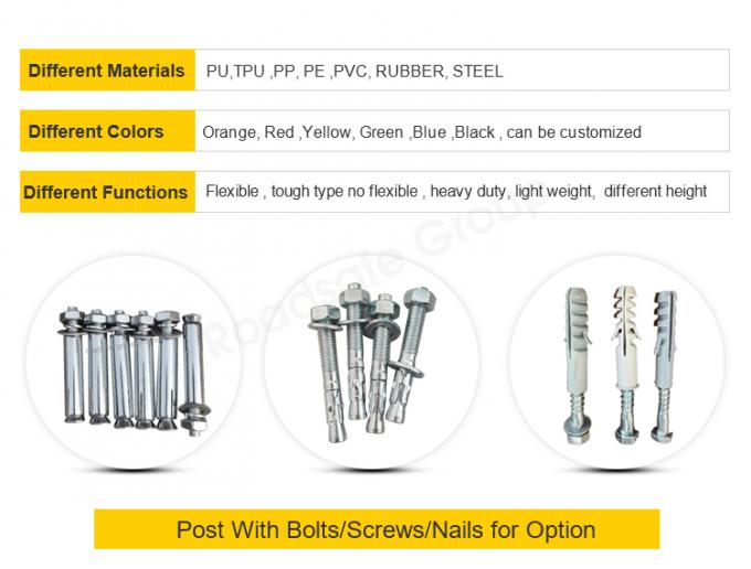 75cm 야외 도로 안전 경고 내구성 PU 플라스틱 교통 경고 포스트 8