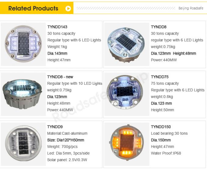 알루미늄 둥근 플래싱 LED 임베디드 고양이 눈 무선 지하 차고 표시 빛 태양 도로 스터드 6